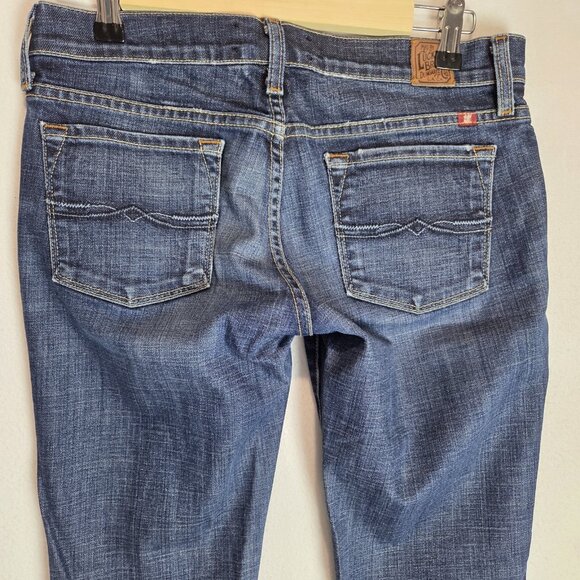 Lucky Brand Jeans Womens 4/28 Zoe Skinny Dark Wash Denim Mid Rise Distressed - Picture 4 of 12